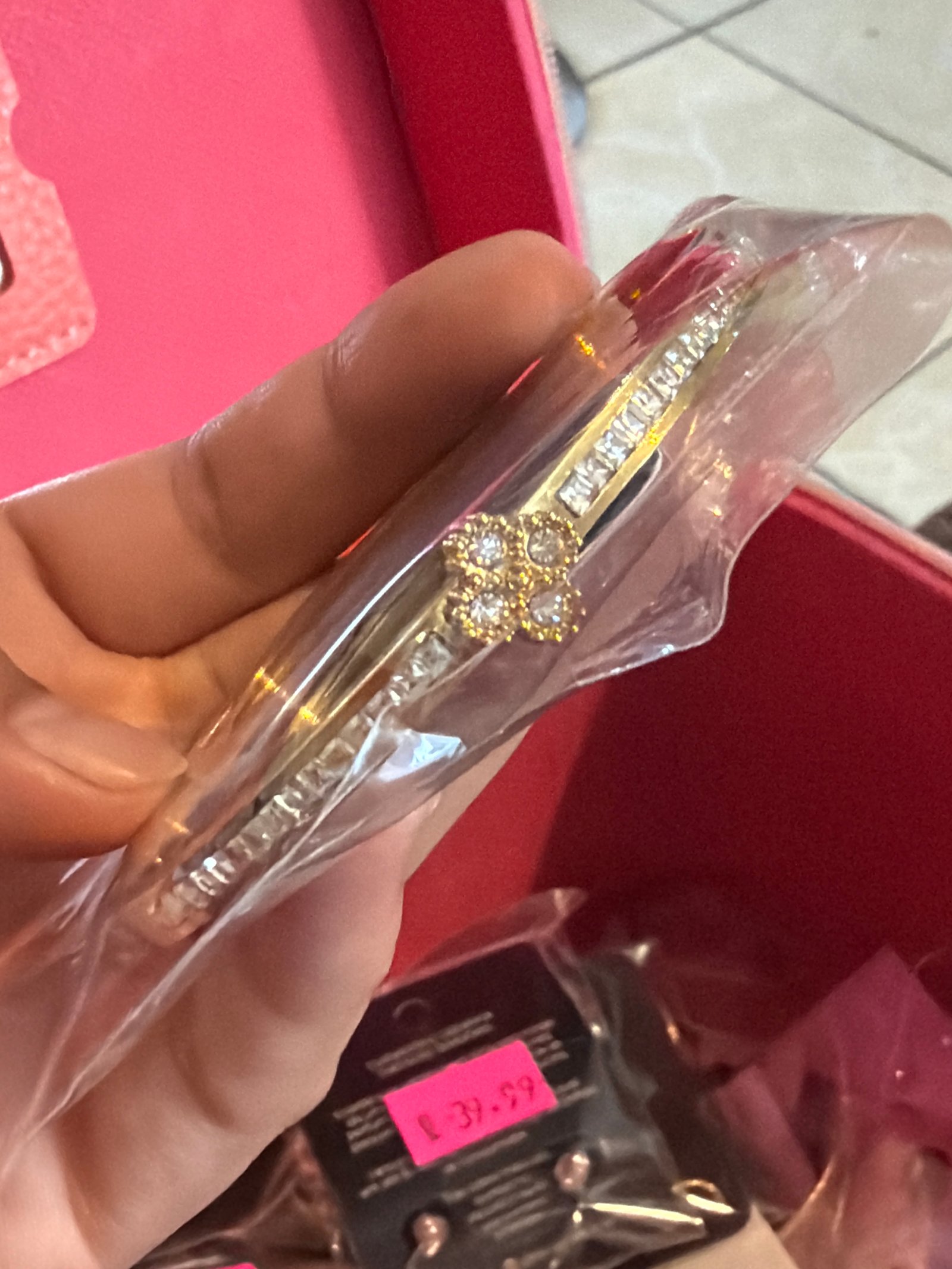 Bracelete flor brilho