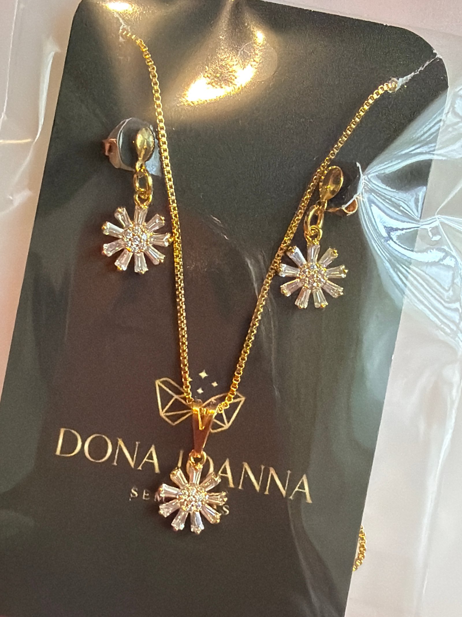 Conjunto girassol zircônia