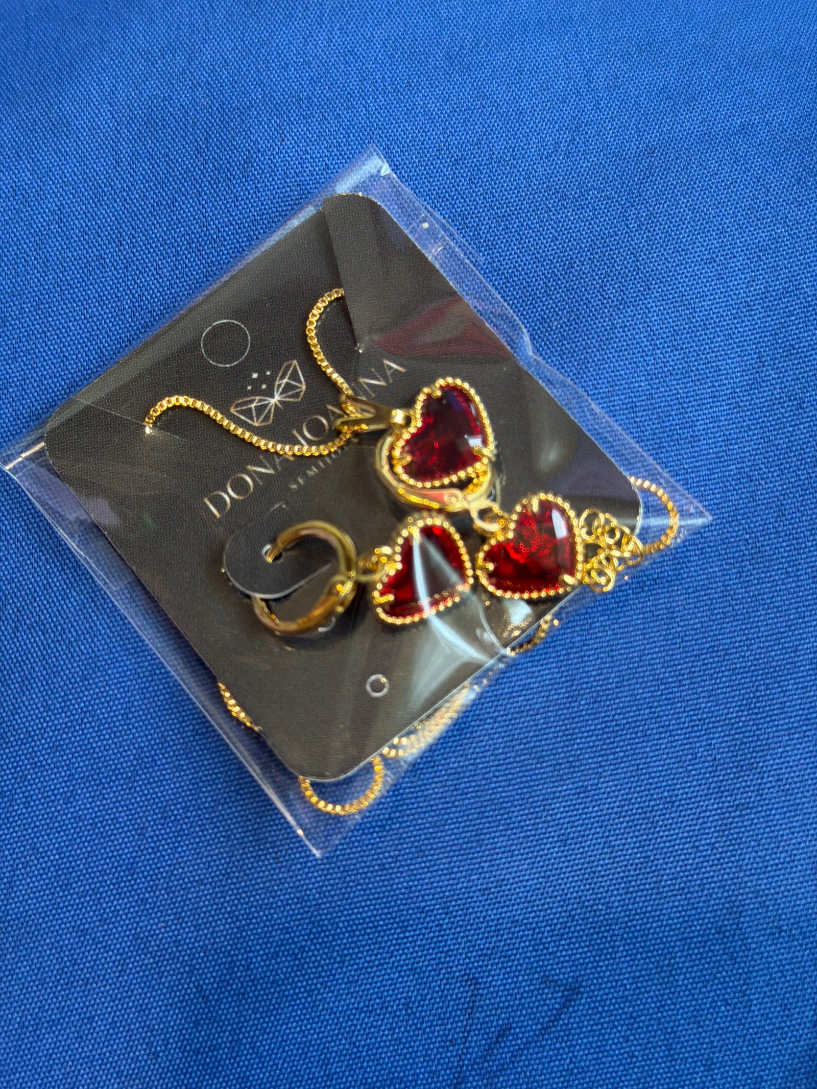 Conjunto coração rubi