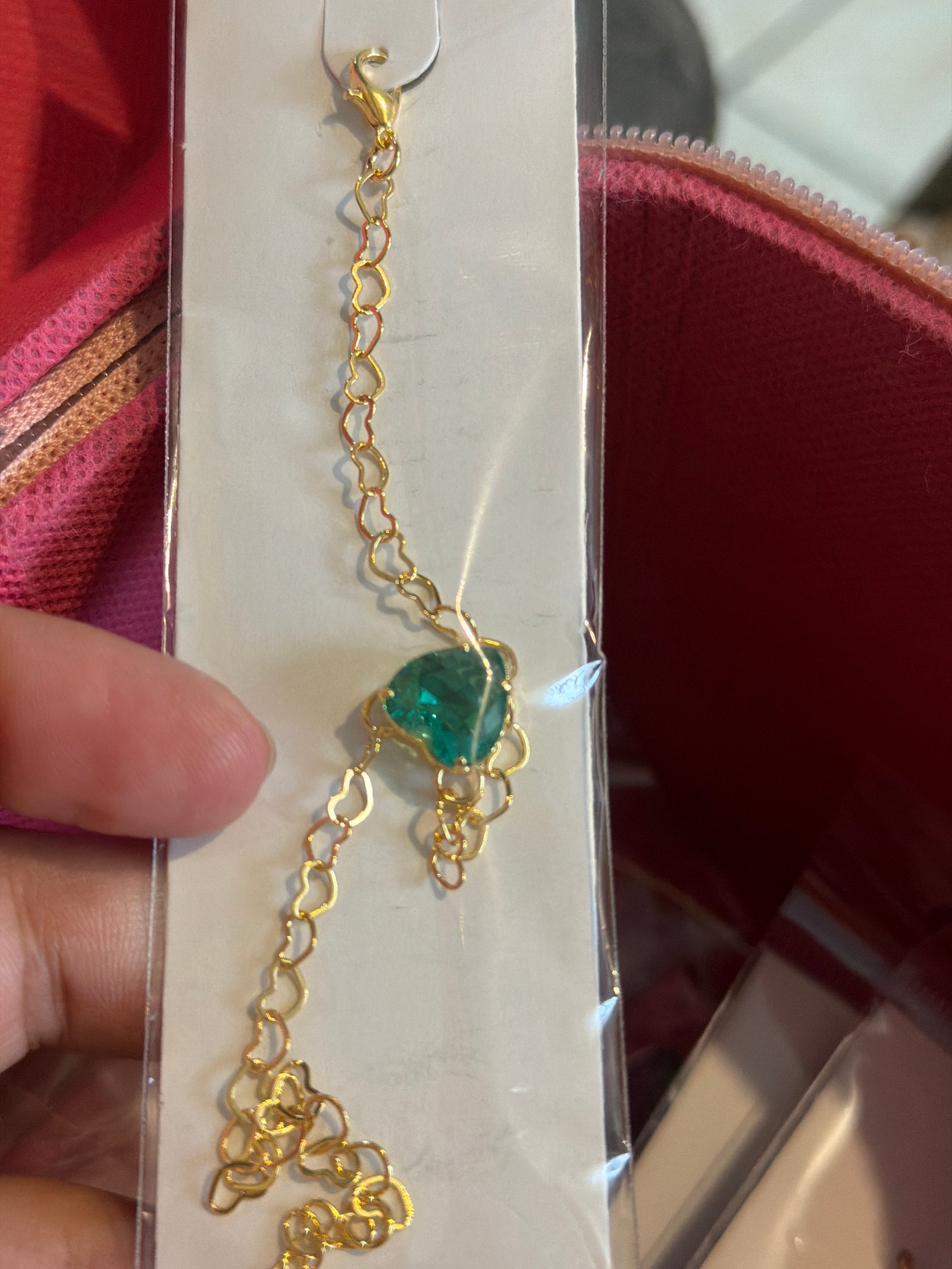 Pulseira coração verde
