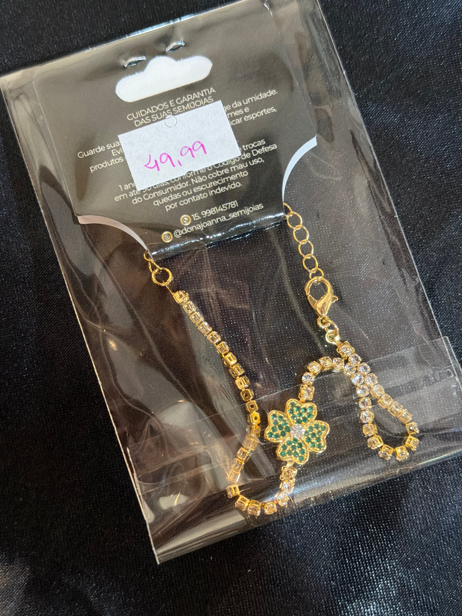 Pulseira trevo verde