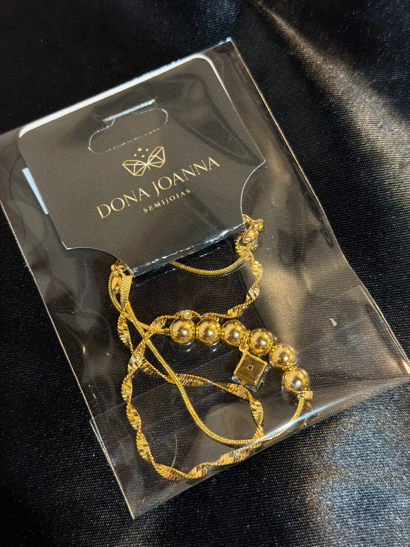 Pulseira dupla dourado