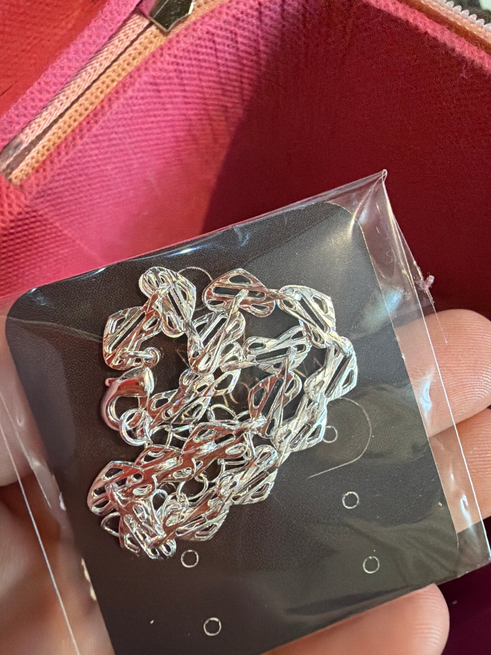 Pulseira elo coração prata