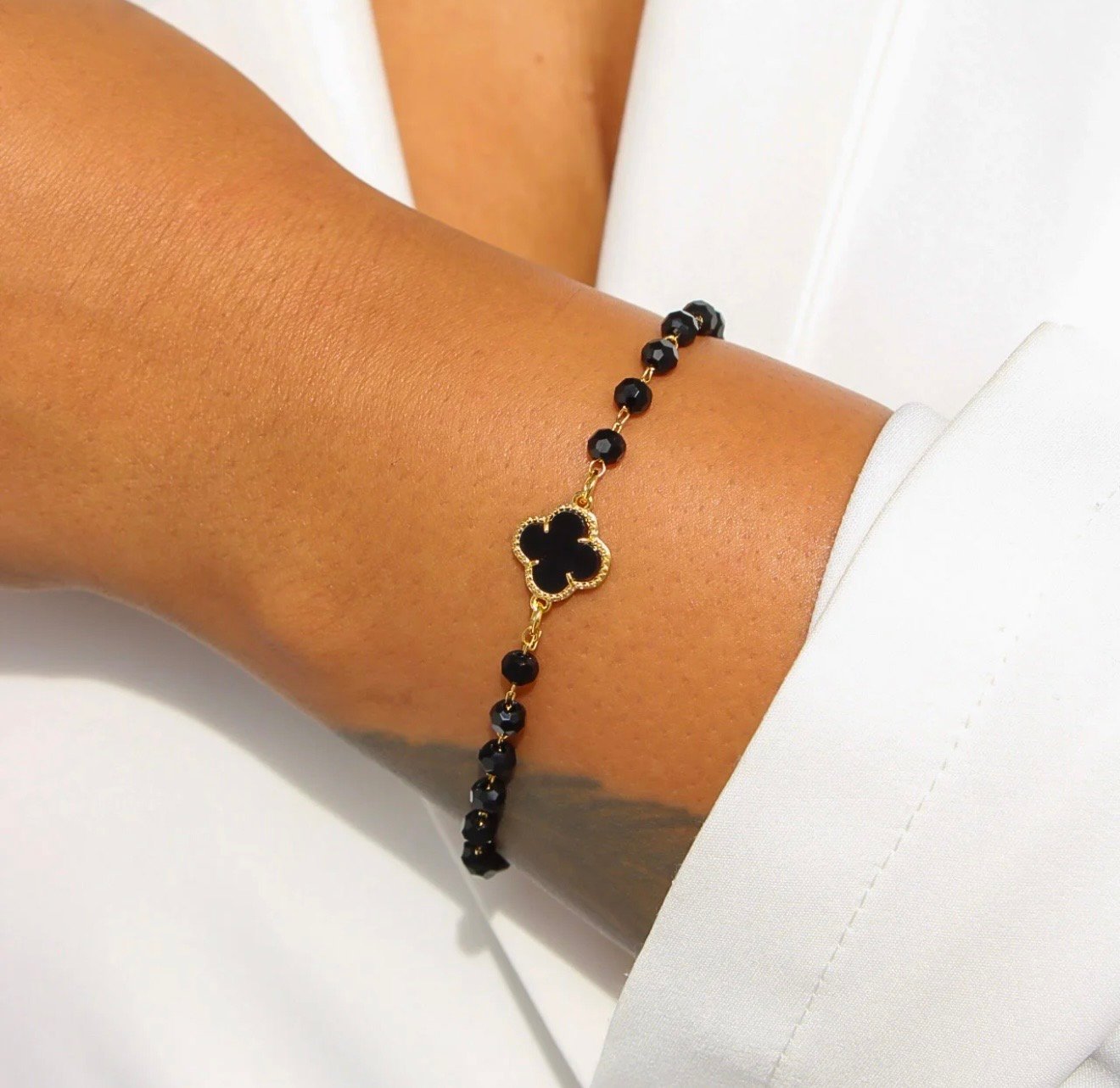 Pulseira insiracoes trevo preto 