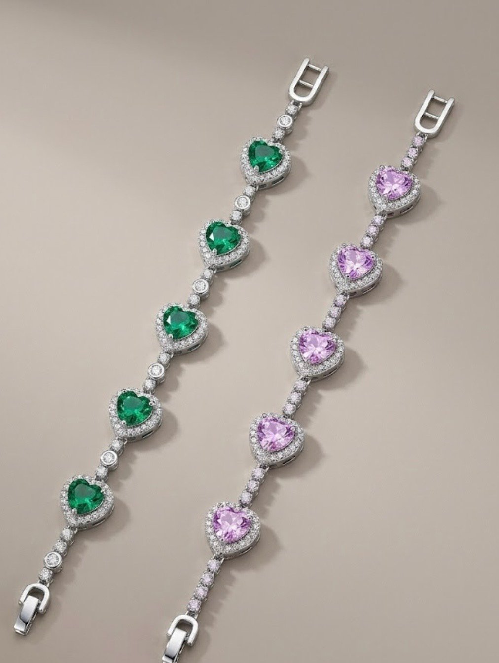 Pulseira pedraria rosa/verde 